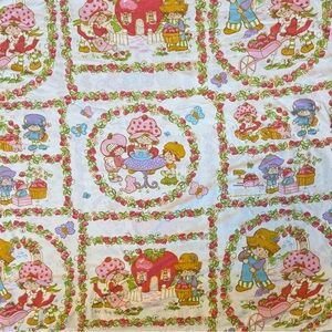 Vintage Strawberry Shortcake Twin Flat Sheet 100% Cotton